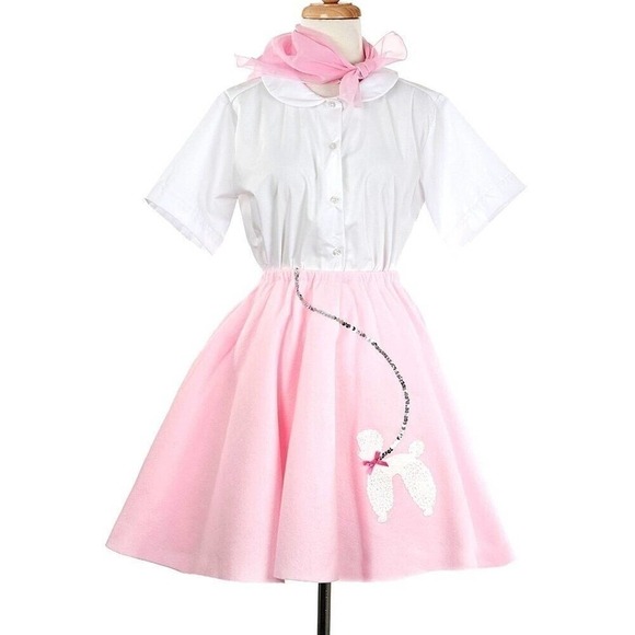 Pink Child Youth Size Felt Poodle Skirt Sock Hop Dance Party W22-28 L19 -Hey Viv - Picture 4 of 6